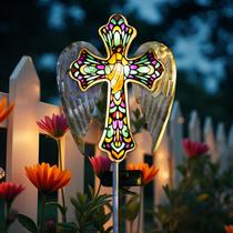 Solar Glass Cross Stake Lights TEDOF para decoração de jardim
