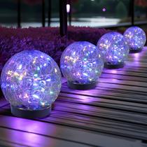 Solar Globe Lights JKIMK Vidro rachado impermeável ao ar livre Solar Globe Lights JKIMK Vidro rachado impermeável ao ar livre