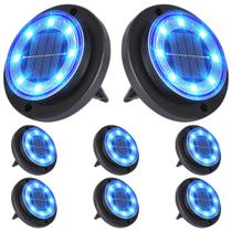 Solar Ground Lights Flacchi Solar Disk Light Waterproof, pacote com 8
