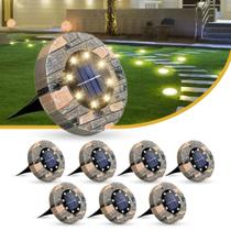 Solar Ground Lights Goodscious, pacote com 8, impermeável, branco quente