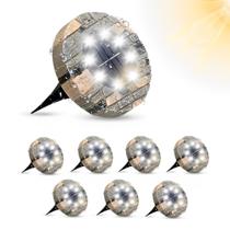 Solar Ground Lights Goodscious, pacote com 8 unidades, impermeável, branco frio Solar Ground Lights Goodscious, pacote com 8 unidades, impermeável, branco frio