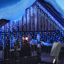Solar Icicle String Lights mimigogo 300 LED 10m azul branco Solar Icicle String Lights mimigogo 300 LED 10m azul branco