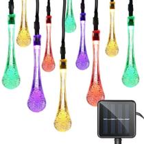 Solar Light String 30 LED, 8 módulos, impermeável, multicolorido Solar Light String 30 LED, 8 módulos, impermeável, multicolorido