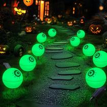 Solar Lights Auidum Halloween Outdoor, pacote com 5 unidades, verde e vermelho