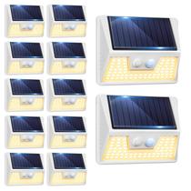 Solar Lights, pacote com 12 unidades, sensor de movimento externo branco