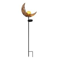 Solar Path Light Moon Garden com globo de vidro crepitante