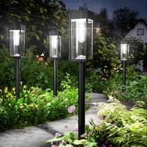 Solar Pathway Lights ALFIOT, pacote com 4 IP65, impermeável, branco frio Solar Pathway Lights ALFIOT, pacote com 4 IP65, impermeável, branco frio