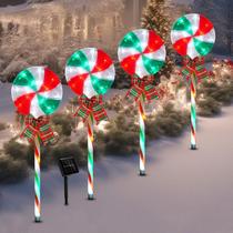 Solar Pathway Lights BRIGHTDECK Lollipops Peppermint 4 unidades