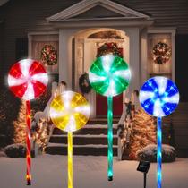 Solar Pathway Lights ILLUMINEW Lollipops Peppermint Set 4 Solar Pathway Lights ILLUMINEW Lollipops Peppermint Set 4