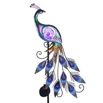 Solar Peacock Yard Decor TERESA'S COLLECTIONS 90 cm ao ar livre Solar Peacock Yard Decor TERESA'S COLLECTIONS 90 cm ao ar livre