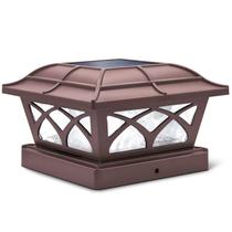 Solar Post Cap Light Sideinlar 8 LEDs brancos quentes e frios
