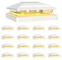 Solar Post Cap Light VOLISUN, pacote com 16 unidades, impermeável, branco quente