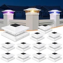 Solar Post Cap Lights APONUO 4x4, pacote com 12 unidades, RGB, à prova d'água