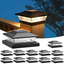 Solar Post Cap Lights APONUO, pacote com 12 LED impermeável Solar Post Cap Lights APONUO, pacote com 12 LED impermeável