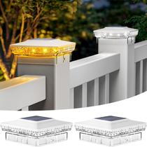 Solar Post Cap Lights btfarm, pacote com 2 unidades, 5x5x6cm, IP64, à prova d'água Solar Post Cap Lights btfarm, pacote com 2 unidades, 5x5x6cm, IP64, à prova d'água