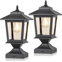 Solar Post Cap Lights Derynome Waterproof Glass Shade Black Matte Black Solar Post Cap Lights Derynome Waterproof Glass Shade Black Matte Black