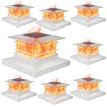 Solar Post Cap Lights Dynaming, pacote com 8 unidades, White Flickering Flame