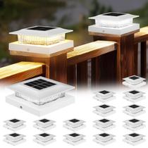 Solar Post Cap Lights Icerona, pacote com 16 unidades, 4x4, brancas, impermeáveis