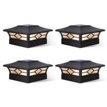Solar Post Cap Lights JOFIOS, pacote com 4 unidades, impermeáveis, frias/quentes Solar Post Cap Lights JOFIOS, pacote com 4 unidades, impermeáveis, frias/quentes
