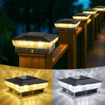 Solar Post Cap Lights KEILAIMO IP65 à prova d'água, branco quente/frio Solar Post Cap Lights KEILAIMO IP65 à prova d'água, branco quente/frio