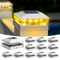 Solar Post Cap Lights KEILAIMO, pacote com 12 IP65, branco quente Solar Post Cap Lights KEILAIMO, pacote com 12 IP65, branco quente