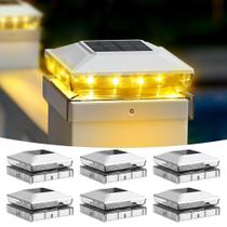 Solar Post Cap Lights KEILAIMO, pacote com 6 IP65, branco quente, brilho