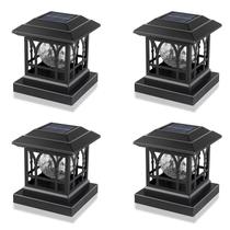 Solar Post Cap Lights LIEFGARDEN RGB e Warm White IP65, pacote com 4 Solar Post Cap Lights LIEFGARDEN RGB e Warm White IP65, pacote com 4