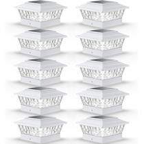 Solar Post Cap Lights SideInlar 12 LEDs, 4 modos, pacote com 10