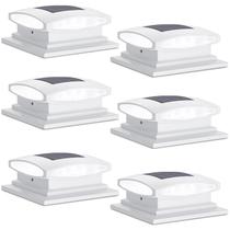 Solar Post Cap Lights SideInlar 2 modos, 24 LED, pacote com 6