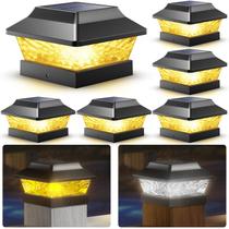 Solar Post Cap Lights SideInlar 4x4 Metal Waterproof, pacote com 6 Solar Post Cap Lights SideInlar 4x4 Metal Waterproof, pacote com 6