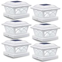 Solar Post Cap Lights SideInlar 8 LED 2 Mode White, pacote com 6