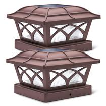 Solar Post Cap Lights SideInlar 8 LED 2 modos de cor marrom
