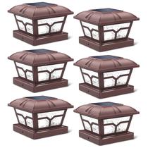 Solar Post Cap Lights SideInlar 8 LED, 2 modos de cor, pacote com 6