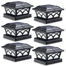 Solar Post Cap Lights SideInlar 8 LED, 2 modos de cor, pacote com 6 Solar Post Cap Lights SideInlar 8 LED, 2 modos de cor, pacote com 6