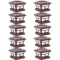 Solar Post Cap Lights SideInlar 8 LED Warm/Cool White, pacote com 10 unidades Solar Post Cap Lights SideInlar 8 LED Warm/Cool White, pacote com 10 unidades