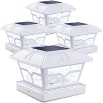 Solar Post Cap Lights SideInlar 8 LED Warm/Cool White, pacote com 4