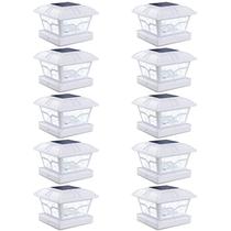 Solar Post Cap Lights SideInlar 8 LED White, pacote com 10 Solar Post Cap Lights SideInlar 8 LED White, pacote com 10