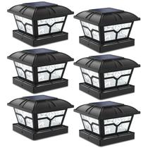 Solar Post Cap Lights SideInlar 8 LEDs brancos quentes e frios