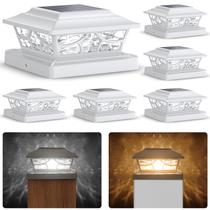 Solar Post Cap Lights SideInlar, pacote com 6 unidades, branco quente/frio Solar Post Cap Lights SideInlar, pacote com 6 unidades, branco quente/frio