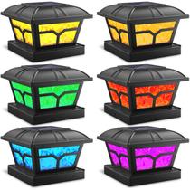 Solar Post Cap Lights SideInlar RGB Color Changing, pacote com 6