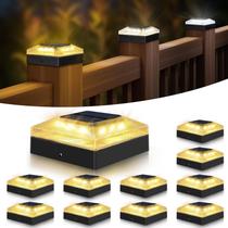 Solar Post Cap Lights vighep 4x4, pacote com 12 unidades, à prova d'água Solar Post Cap Lights vighep 4x4, pacote com 12 unidades, à prova d'água