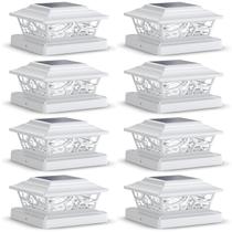 Solar Post Lights SideInlar, pacote com 8, branco quente e frio