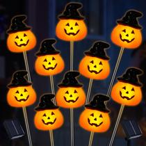 Solar Pumpkin Stake Lights BRIGHTDECK, conjunto de 10 impermeáveis Solar Pumpkin Stake Lights BRIGHTDECK, conjunto de 10 impermeáveis