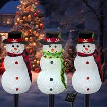 Solar Snowman Pathway Lights TAILERRI, pacote com 3, impermeável