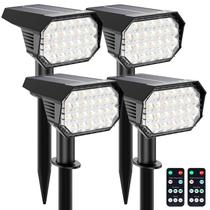 Solar Spot Lights Brightown Waterproof, pacote com 4 unidades com controle remoto