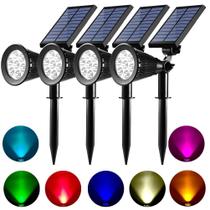 Solar Spot Lights Starsprairie Waterproof Color Change, pacote com 4 Solar Spot Lights Starsprairie Waterproof Color Change, pacote com 4