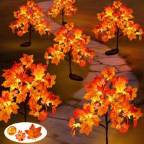 Solar Stake Lights Grandeal 40LED Pumpkin Maple Leaves x2