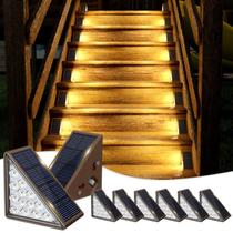 Solar Step Lights JOFIOS, pacote com 8, impermeável, IP67, marrom quente