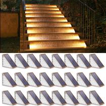 Solar Step Lights NIORSUN, pacote com 24, branco quente, IP67, à prova d'água Solar Step Lights NIORSUN, pacote com 24, branco quente, IP67, à prova d'água