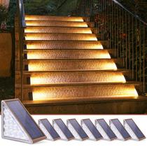 Solar Step Lights NIORSUN, pacote com 8, branco quente, impermeável Solar Step Lights NIORSUN, pacote com 8, branco quente, impermeável